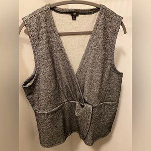 J.Crew 365 Boucle Sleeveless Knit Blouse, V neck, fitted and waist length